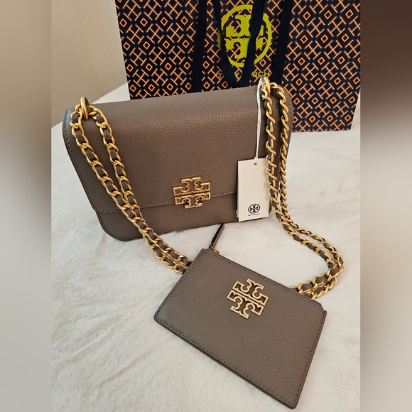 BRAND NEW! TORY BURCH BRITTEN ADJUSTABLE SHOULDER/CROSSBODY BAG & CARD CASE BUND - Picture 3 of 16